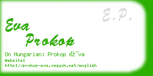 eva prokop business card